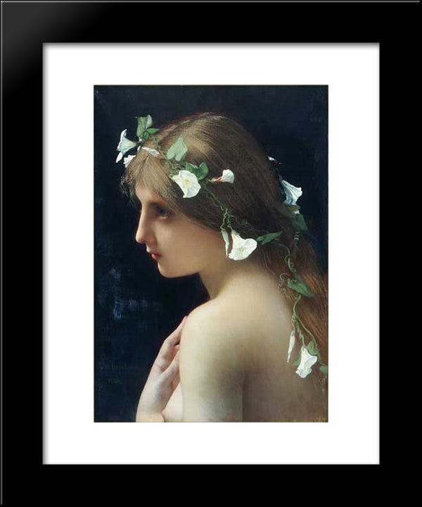 Nymph With Morning Glory Flowers 20x24 Black Modern Wood Framed Art Print Poster by Lefebvre, Jules Joseph