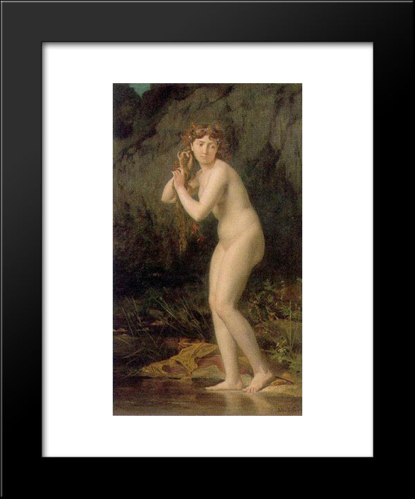 A Bathing Nude 20x24 Black Modern Wood Framed Art Print Poster by Lefebvre, Jules Joseph