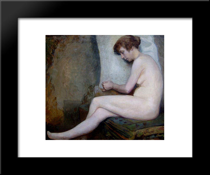 Susanne (Unfinished) 20x24 Black Modern Wood Framed Art Print Poster by Lefebvre, Jules Joseph