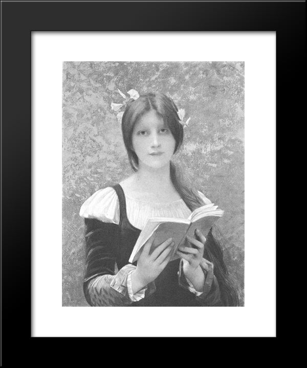 Liseuse 20x24 Black Modern Wood Framed Art Print Poster by Lefebvre, Jules Joseph