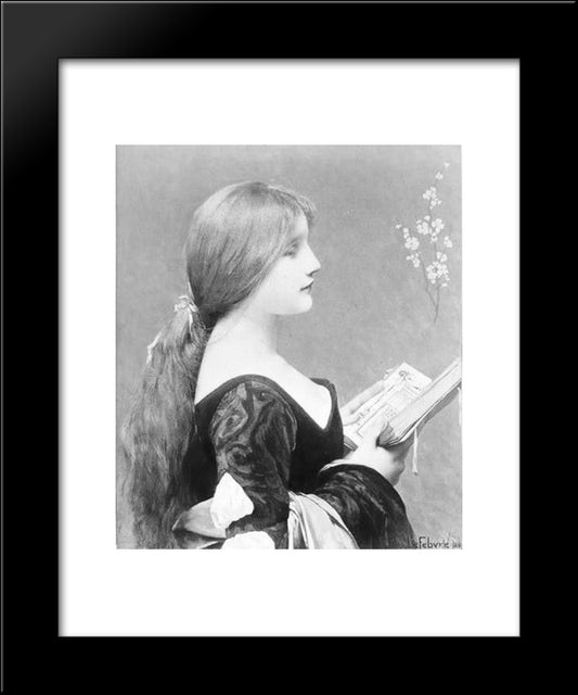 Venitienne 20x24 Black Modern Wood Framed Art Print Poster by Lefebvre, Jules Joseph