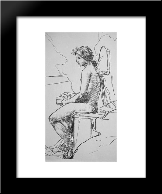 Etude Pour Psyche 20x24 Black Modern Wood Framed Art Print Poster by Lefebvre, Jules Joseph