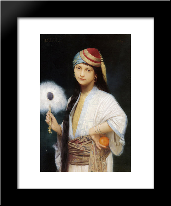 The Feathered Fan 20x24 Black Modern Wood Framed Art Print Poster by Lefebvre, Jules Joseph