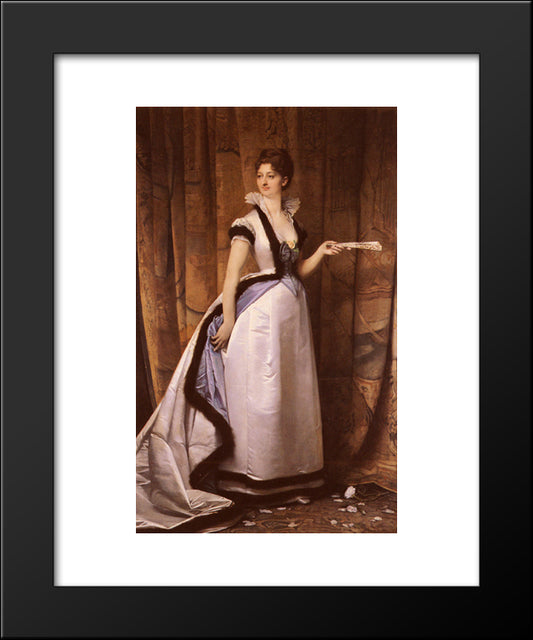 Portrait Of A Woman 20x24 Black Modern Wood Framed Art Print Poster by Lefebvre, Jules Joseph