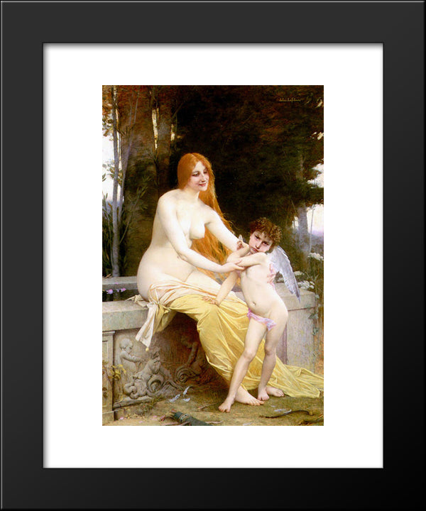 L'Amour Blesse 20x24 Black Modern Wood Framed Art Print Poster by Lefebvre, Jules Joseph