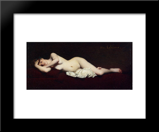 A Reclining Nude 20x24 Black Modern Wood Framed Art Print Poster by Lefebvre, Jules Joseph