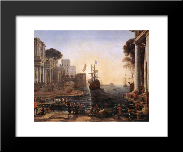 Ulysses Returns Chryseis To Her Father 20x24 Black Modern Wood Framed Art Print Poster by Lorrain, Claude