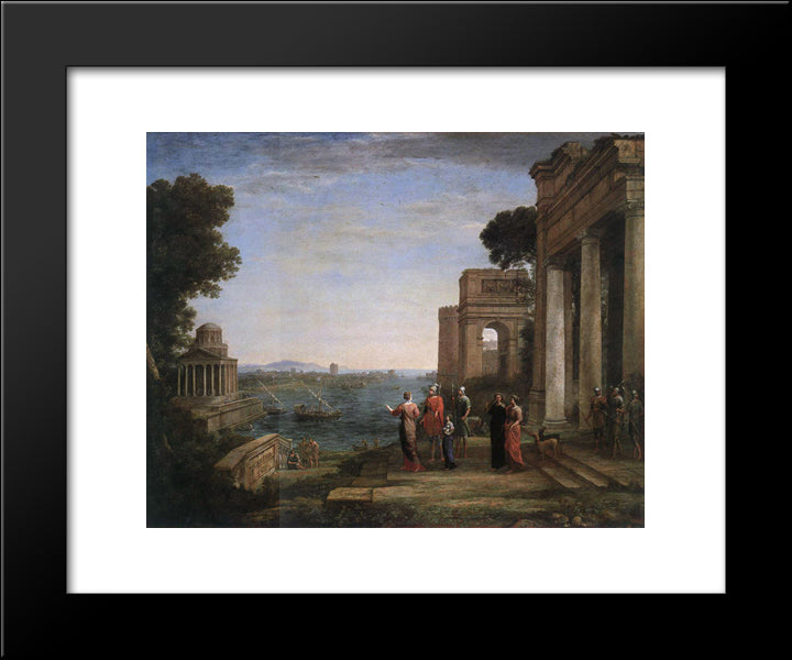 Aeneas' Farewell To Dido In Carthage 20x24 Black Modern Wood Framed Art Print Poster by Lorrain, Claude