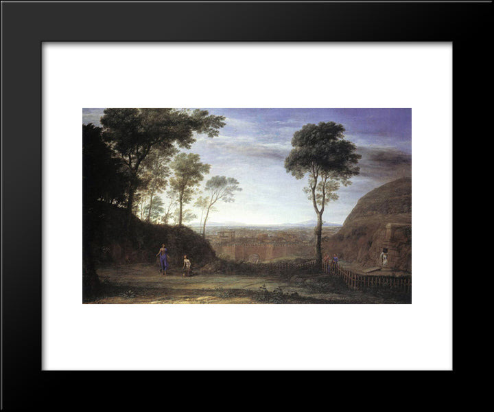 Landscape With Noli Me Tangere Scene 20x24 Black Modern Wood Framed Art Print Poster by Lorrain, Claude