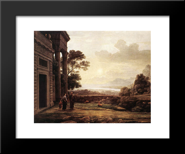 The Expulsion Of Hagar 20x24 Black Modern Wood Framed Art Print Poster by Lorrain, Claude