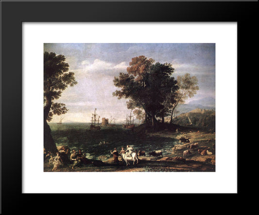 The Rape Of Europa 20x24 Black Modern Wood Framed Art Print Poster by Lorrain, Claude