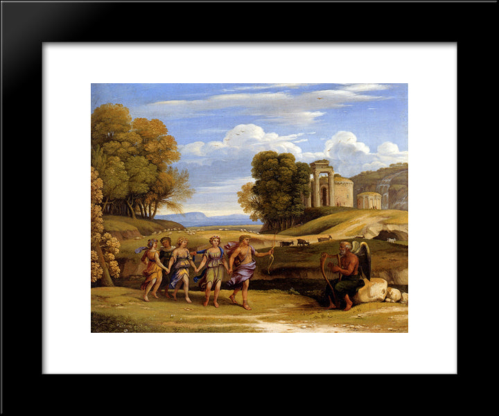 The Dance Of The Seasons 20x24 Black Modern Wood Framed Art Print Poster by Lorrain, Claude