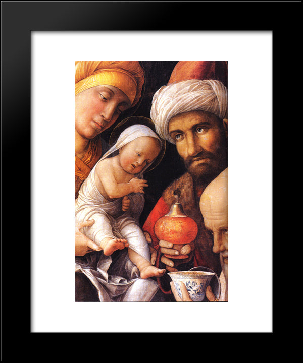 Adoration Of The Magi [Detail] 20x24 Black Modern Wood Framed Art Print Poster by Mantegna, Andrea