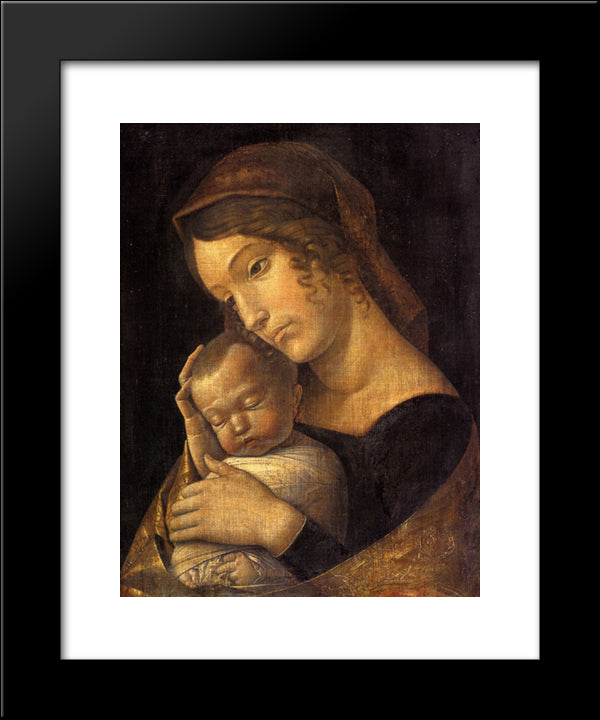 Madonna With Sleeping Child 20x24 Black Modern Wood Framed Art Print Poster by Mantegna, Andrea