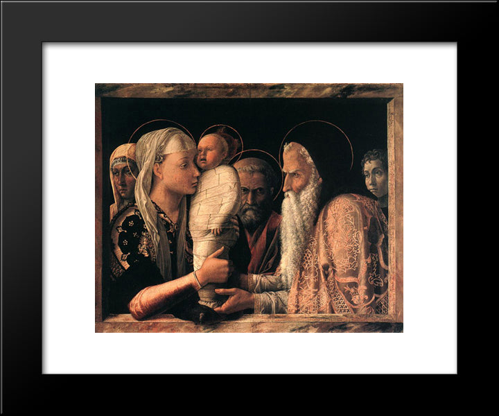 Presentation At The Temple 20x24 Black Modern Wood Framed Art Print Poster by Mantegna, Andrea