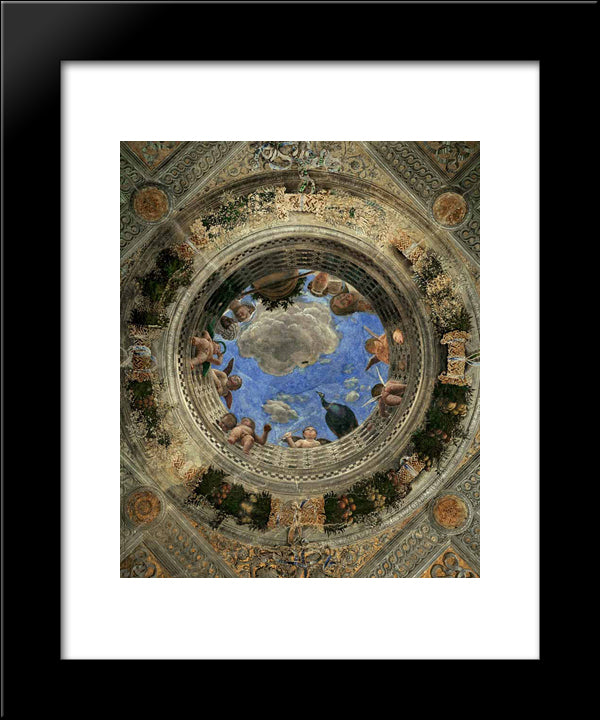 Ceiling Oculus 20x24 Black Modern Wood Framed Art Print Poster by Mantegna, Andrea