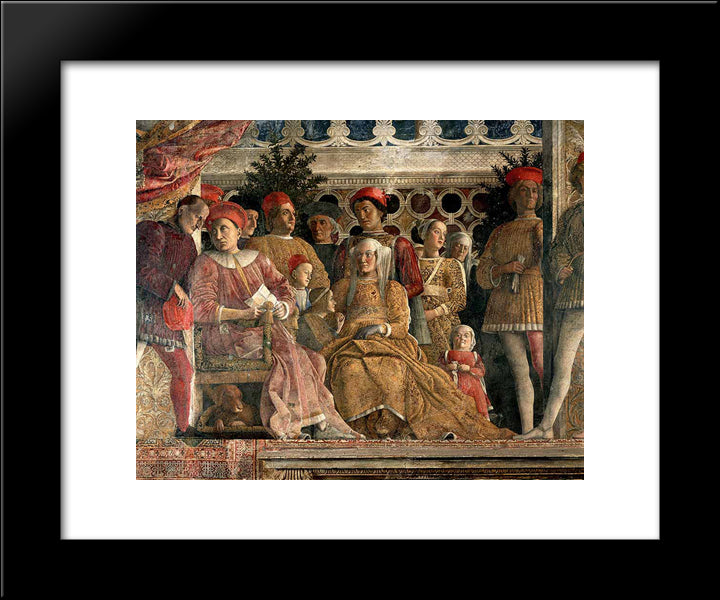 The Court Of Mantua 20x24 Black Modern Wood Framed Art Print Poster by Mantegna, Andrea