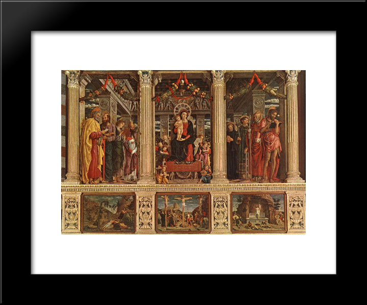 Altarpiece 20x24 Black Modern Wood Framed Art Print Poster by Mantegna, Andrea