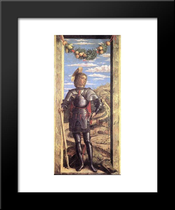 St George 20x24 Black Modern Wood Framed Art Print Poster by Mantegna, Andrea