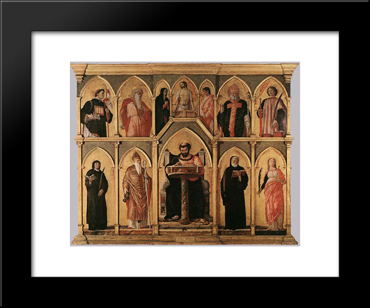 San Luca Altarpiece 20x24 Black Modern Wood Framed Art Print Poster by Mantegna, Andrea