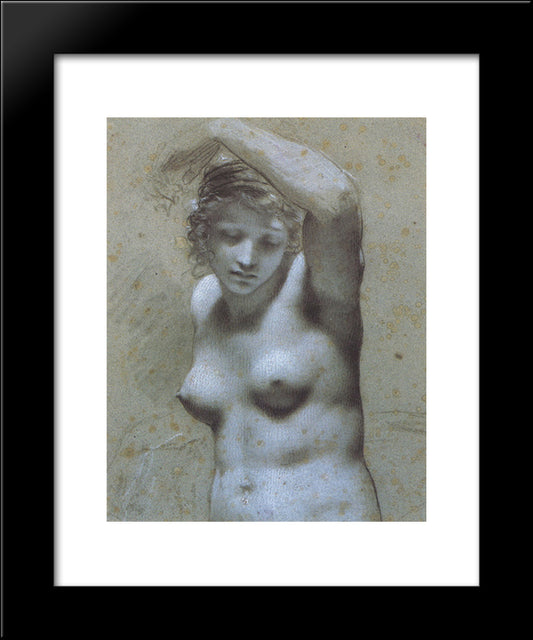 Half-Length Female Nude 20x24 Black Modern Wood Framed Art Print Poster by Prud'hon, Pierre Paul