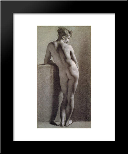 Standing Female Nude Seen From The Back 20x24 Black Modern Wood Framed Art Print Poster by Prud'hon, Pierre Paul