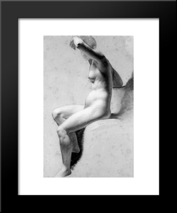 Female Nude Raising Her Arm 20x24 Black Modern Wood Framed Art Print Poster by Prud'hon, Pierre Paul