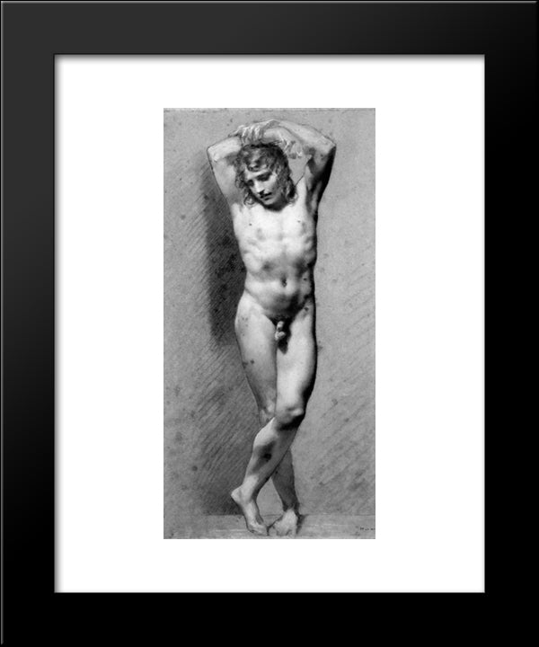 Male Nude Standing 20x24 Black Modern Wood Framed Art Print Poster by Prud'hon, Pierre Paul