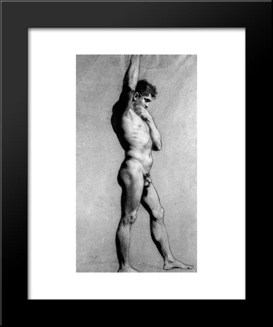 Male Nude Pontificating 20x24 Black Modern Wood Framed Art Print Poster by Prud'hon, Pierre Paul