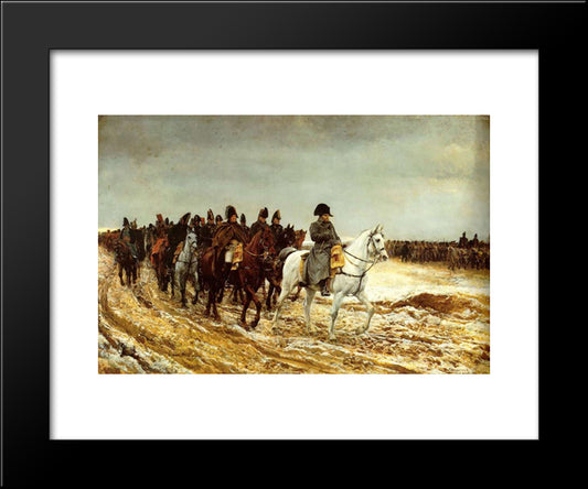 The French Campaign 20x24 Black Modern Wood Framed Art Print Poster by Meissonier, Ernest