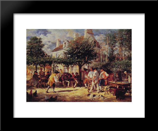 Sunday In Poissy 20x24 Black Modern Wood Framed Art Print Poster by Meissonier, Ernest