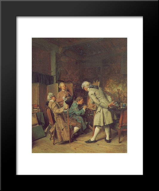 The Lovers Of Painting 20x24 Black Modern Wood Framed Art Print Poster by Meissonier, Ernest