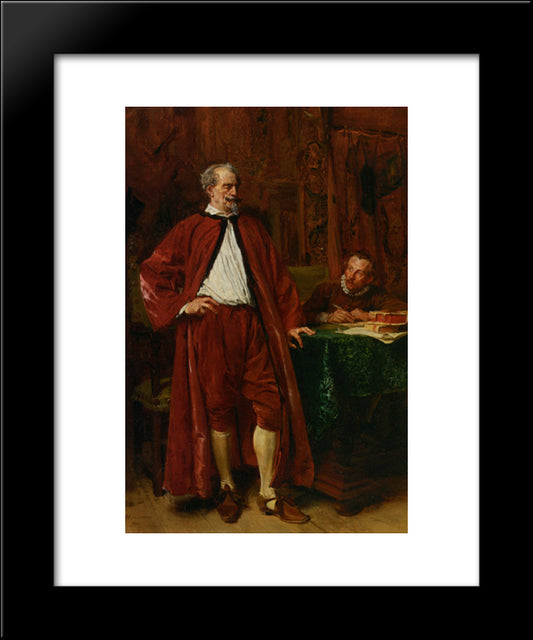 Diderot And His Scribe 20x24 Black Modern Wood Framed Art Print Poster by Meissonier, Ernest