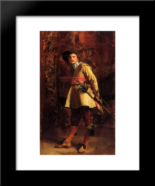 Musketeer 20x24 Black Modern Wood Framed Art Print Poster by Meissonier, Ernest