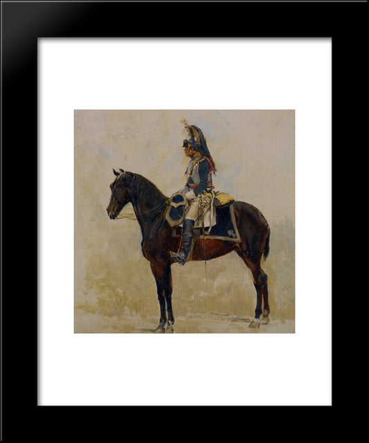 Un Cuirassier 20x24 Black Modern Wood Framed Art Print Poster by Meissonier, Ernest