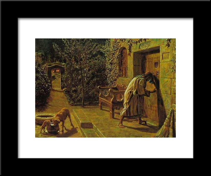 The Importunate Neighbour 20x24 Black Modern Wood Framed Art Print Poster by Hunt, William Holman