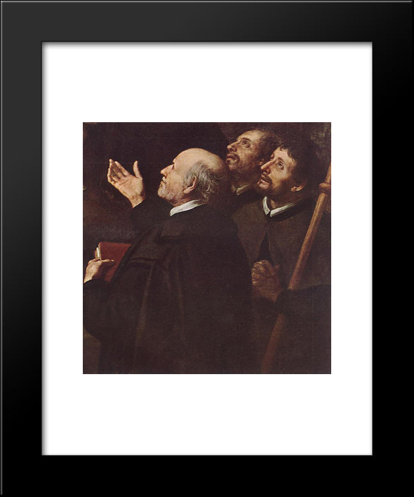The Infant Jesus Distributing Bread To Pilgrims [Detail: 1] 20x24 Black Modern Wood Framed Art Print Poster by Murillo, Bartolome Esteban