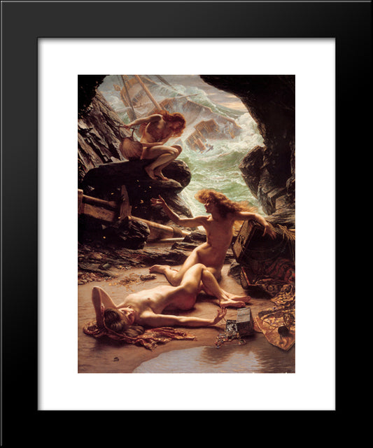 The Cave Of The Storm Nymphs 20x24 Black Modern Wood Framed Art Print Poster by Poynter, Edward John