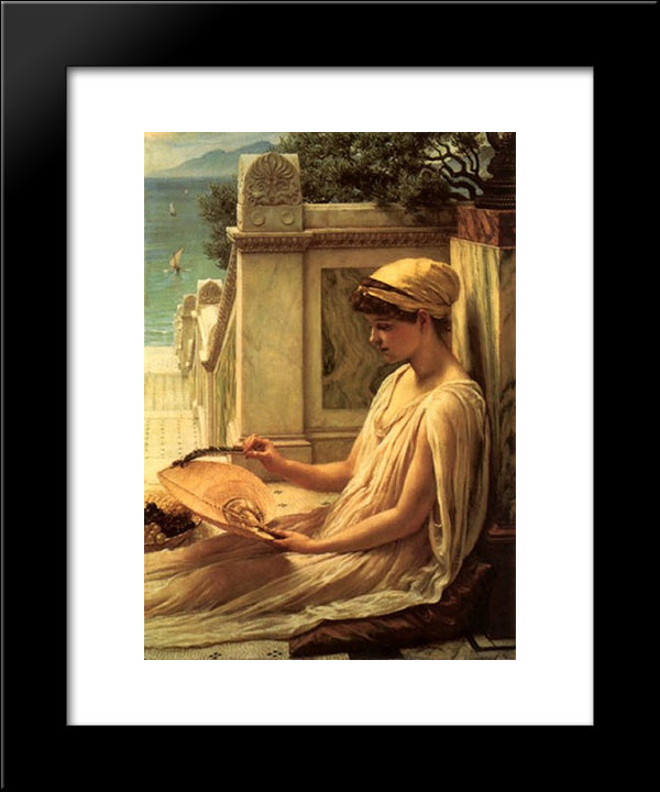 On The Terrace 20x24 Black Modern Wood Framed Art Print Poster by Poynter, Edward John