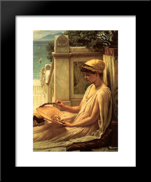 On The Terrace 20x24 Black Modern Wood Framed Art Print Poster by Poynter, Edward John