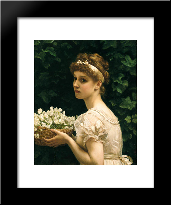 Pea Blossoms 20x24 Black Modern Wood Framed Art Print Poster by Poynter, Edward John