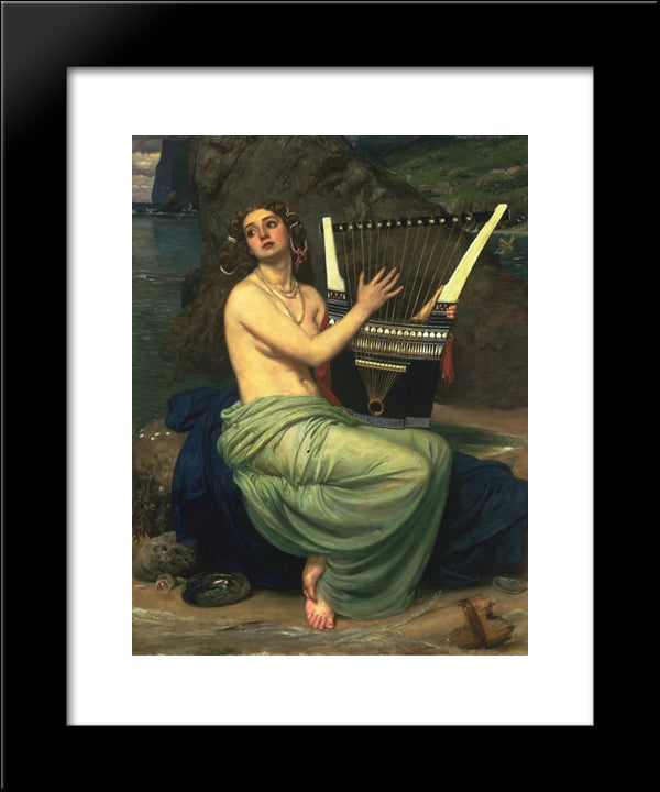 The Siren 20x24 Black Modern Wood Framed Art Print Poster by Poynter, Edward John