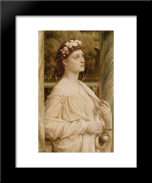 A Vestal Portrait Of Miss Violet Lindsay 20x24 Black Modern Wood Framed Art Print Poster by Poynter, Edward John