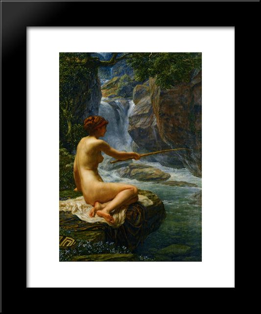 The Nymph Of The Stream 20x24 Black Modern Wood Framed Art Print Poster by Poynter, Edward John