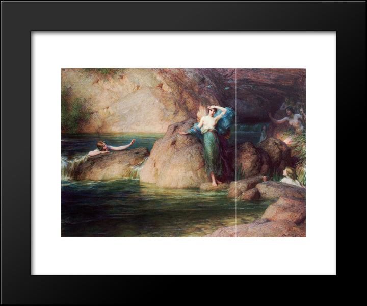 Halcyone 20x24 Black Modern Wood Framed Art Print Poster by Draper, Herbert James Draper