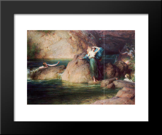 Halcyone 20x24 Black Modern Wood Framed Art Print Poster by Draper, Herbert James Draper
