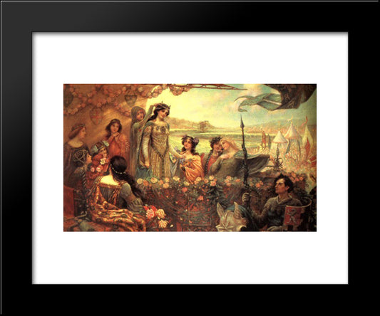 Lancelot And Guinevere 20x24 Black Modern Wood Framed Art Print Poster by Draper, Herbert James Draper