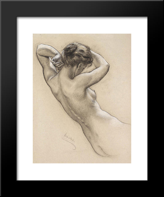 Study Of Florrie Bird For A Water Nymph In 'Prospero Summoning Nymphs And Deities' 20x24 Black Modern Wood Framed Art Print Poster by Draper, Herbert James Draper