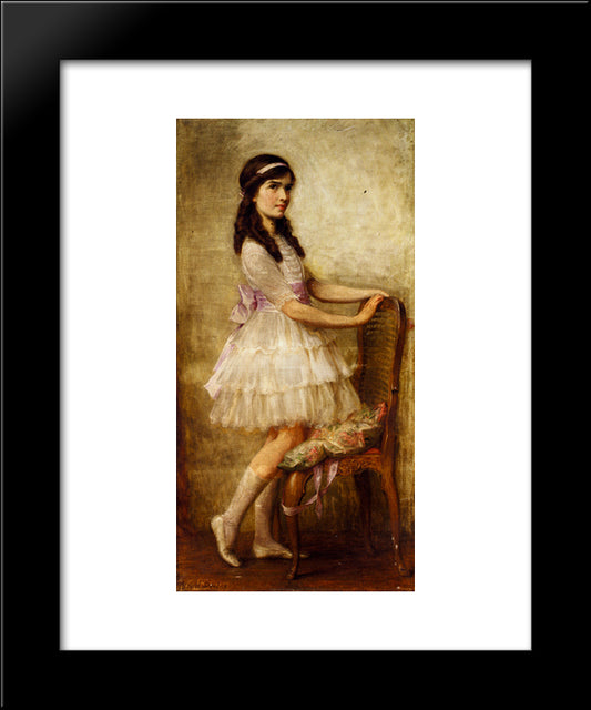 Portrait Of Miss Barbara De Selincourt 20x24 Black Modern Wood Framed Art Print Poster by Draper, Herbert James Draper