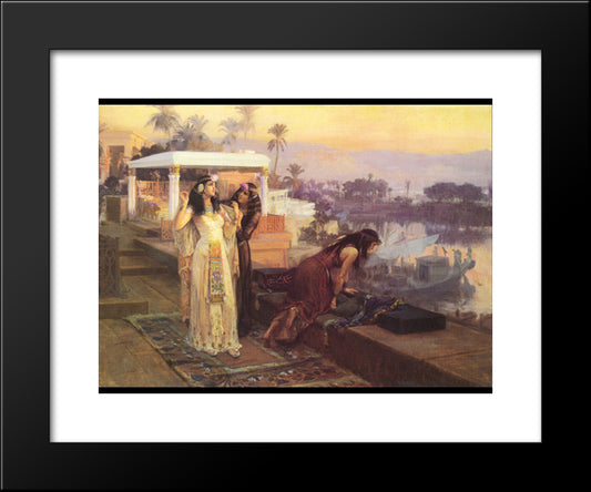 Cleopatra On The Terraces Of Philae 20x24 Black Modern Wood Framed Art Print Poster by Bridgman, Frederick Arthur